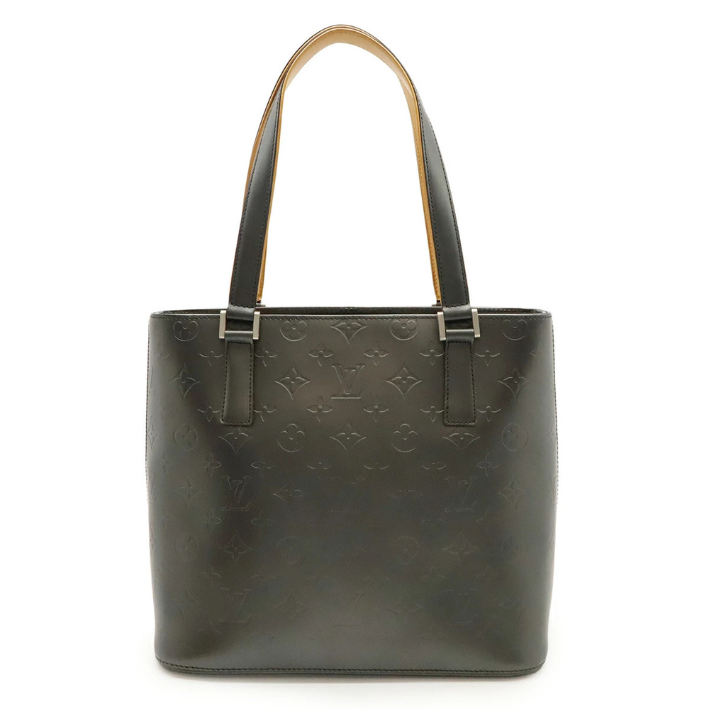 LOUIS VUITTON Monogram Matte Stockton Tote Bag Shoulder Leather Noir Black